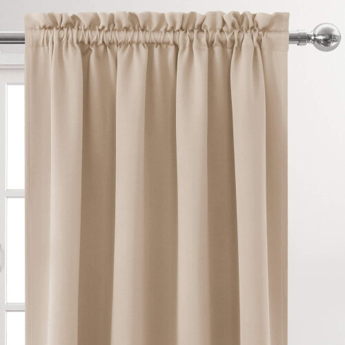 Blackout Curtains Beige 2 Panels 42x84 Inch 1