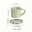 Vintage striped ceramic teacup and saucer set2-piece 4