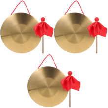 3Stk Goldenes Gong Set, Tragbares Percussion Instrument Für Auftritte
