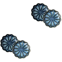 4Pcs Blue Ceramic Sweet Sauce and Vinegar Plates for Home Dining