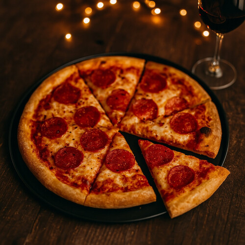 Ensemble de 4 plaques à pizza antiadhésives avec support 1
