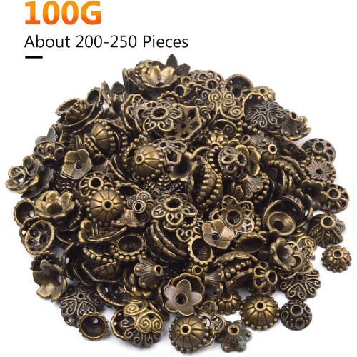 Bronze Bali Style Bead Caps 100 Gram 1