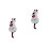 2Pcs White Acrylic Wall Clock Frameless Silent Mute Cat Shape 1