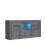 Sideboard Aurora 145cm - Dark Grey with Gloss Doors and LED Lights 9