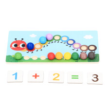 Puzzle éducatif en bois avec clips et perles pour tout-petits, 22x11,5 cm