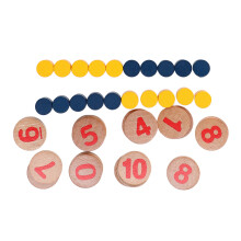 Jeux de perles de comptage en bois avec sac de rangement, tri de nombres en grille de 10 et jeu d mathématiques