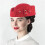 Chapeau bibi à fleurs pour femme, rouge 2