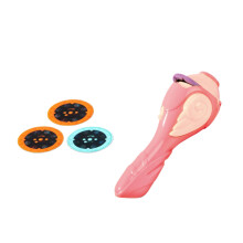 Sèche-cheveux jouet à piles pour enfants, alliant jeu d'imitation et jouet éducatif, avec fonction de rotation automatique pour stimuler le jeu de