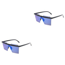 2Pcs Blue Lightweight Sunglasses for Beach Fashionable Party Eyewear