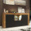 Sideboard Aurora 145cm - Dark Oak & Black Matt Doors and LED Lights 1