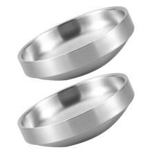 6Pcs Stainless Steel Seasoning and Appetizer Plates Silver