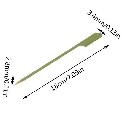 Σουβλάκια μπαμπού, 100 τεμάχια ξύλινα στικ 7 ιντσών για κεμπάπ, ψήσιμο στη σχάρα, 2
