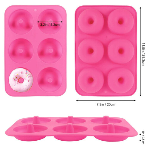 6-Piece Silicone Donut Mold Baking Set – Multicolor, Compatible with PRYESS 2