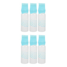 6St Hair Color Bottle Met Kam Lichtgewicht Plastic Voor
