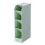 Inclined Pen Holder 4-Grid Green Plastic Organizer 2