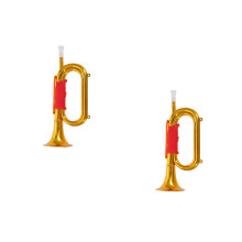 2Stk Kinder Trompete Golden Plastik Spielzeug Lautes Horn Bühne