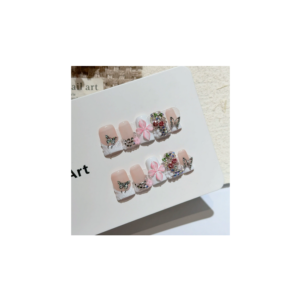 Dachuang Beauty White (L) 10Pcs Press-On Nails, Nude & Long Lasting