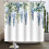 Cortina de chuveiro floral azul lavanda com ganchos, 60x72 polegadas. 1