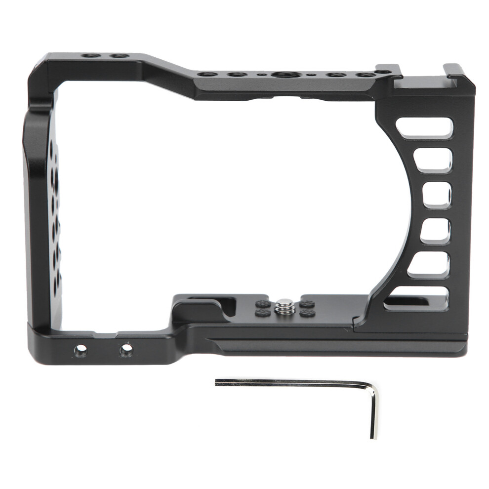 Cold Shoe Camera Cage For Sony A7c Aluminum Alloy Construction Expandable Mounting Options Video Stabilizer Second Locking Point Compatible Tripods 9009879078876