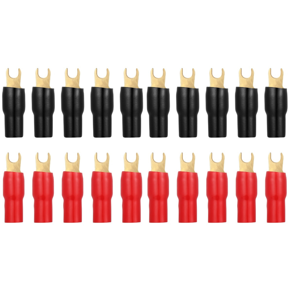 2Pcs -Plated 4Ga Crimp Spade Terminals With Colored Boots 3711399401268