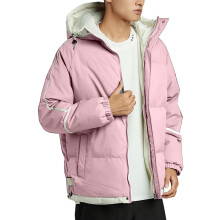 Veste unisexe ample à capuche rembourrée en coton, rose, taille XXXL