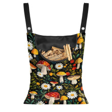 Sac Ă pinces Ă linge lavable suspendu, motif marguerite et champignon, grand format