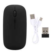 Bærbar rejsemus med slankt og stilfuldt design, genopladelig trådløs mus med Bluetooth 2.4G dobbelttilstandsforbindelse, letvægts, nem at bære