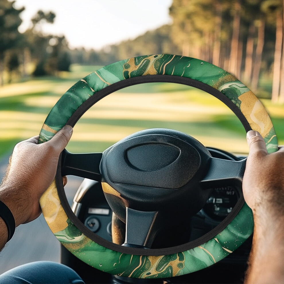 Marble Print Golf Cart Steering Wheel Cover, Universal 13-14 Inch, Compatible With Club Car 9170372188819