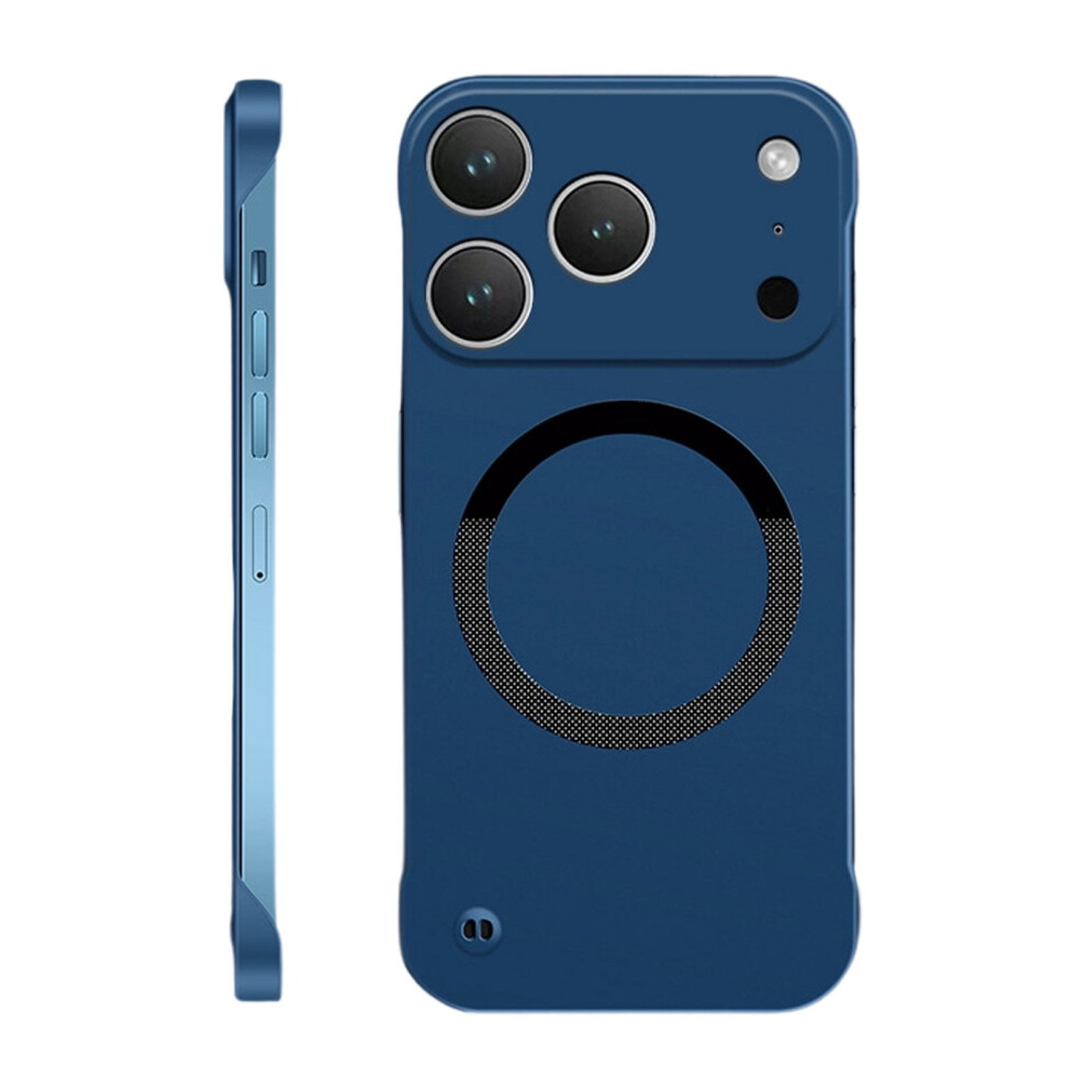 Frameless Silicone Case With Card Holder, Wireless Charging & Shockproof Â Compatible With Iphone/Samsung (Blue) Blue 9170372189779