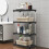 Black Plastic Storage Shelves 4-Tier 31.4x16.5x8.6in 1