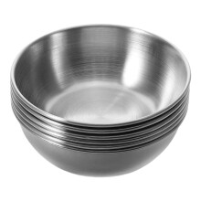 FRCOLOR 6 Pcs Ingredient Bowls for Prep Mini Stainless Soy Sauce Child Silver