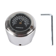 Motorradlenkeruhr und Thermometer, robustes Aluminiumlegierung, wetterfest, Temperaturanzeige, einfache Montage, leuchtendes Zifferblatt, für 22-25