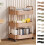 3-Layer Rolling Kitchen Storage Cart with Armrests, Space-Saving Organizer for Kitchen/Bathroom, 27x14x7in, White 1