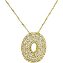 Gold Bubble Letter Necklace for Women – Initial Pendant