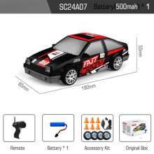 Gluaisteán Drift RC1: 24 Gluaisteán Drift Rásaíochta Ardluais le Rialú Cianrialtáin Gluaisteán Bréagáin Caitheamh Aimsire Rásaíochta