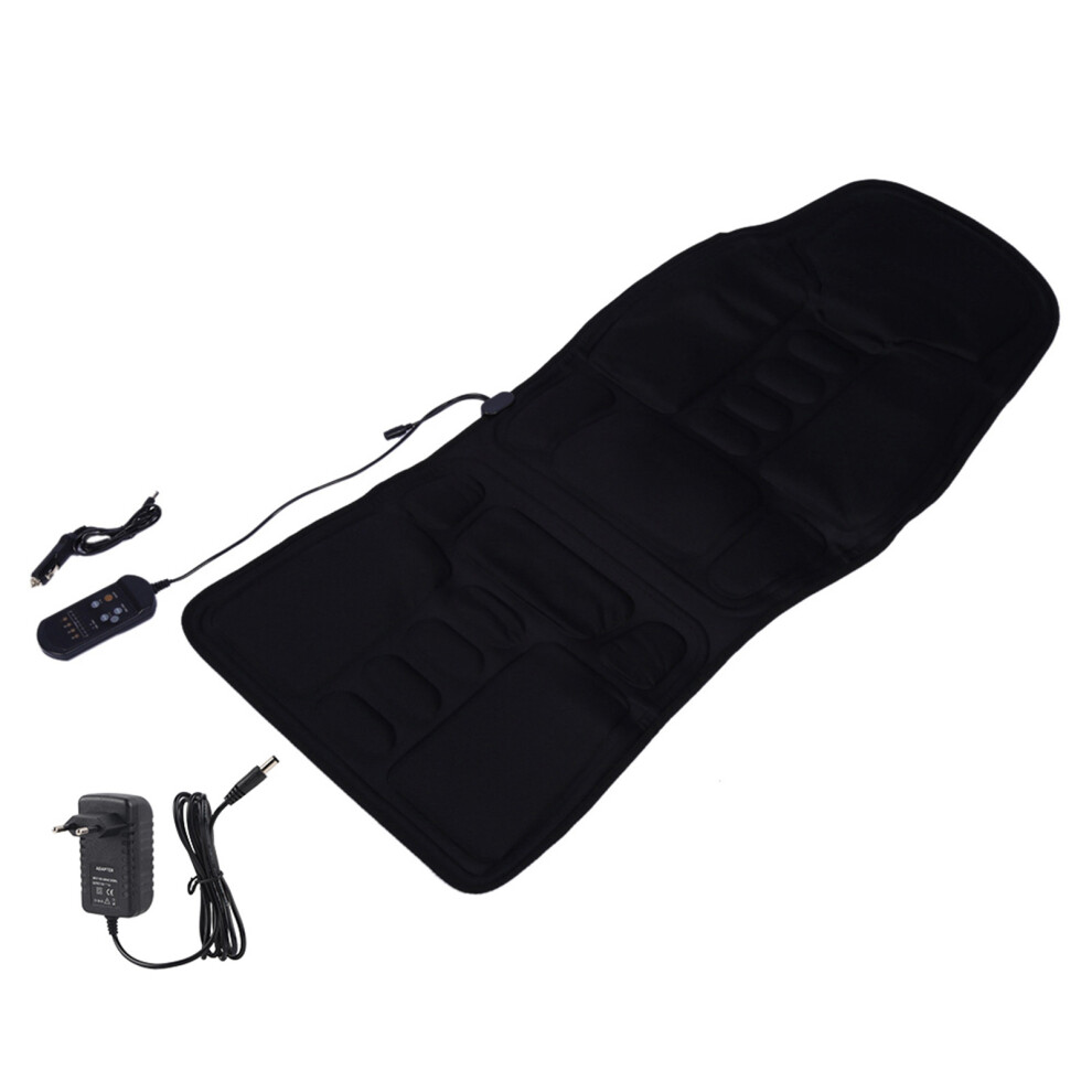 Vibration Massage Seat Pad With Heat, Lumbar Supporting Back Massager Featuring Adjustable Massage Zones And Customizable Intensity Settings