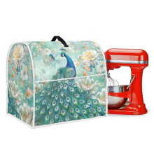 Housse de protection lavable pour robot de cuisine avec poches avant, compatible avec les robots de 4,5 à 5 litres, motif paon/papillon/fleur