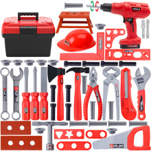 Realistic Tools Kids Tool Set Toddler Tool Set STEM Skills Creative Play Pretend Play Educational Playset Durable Safety Material Construction Toy