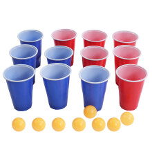 Wiederverwendbare Becher für Beer Pong – Becher-Set – Lustiges Geschenk – LED-Beer-Pong-Becher mit Leuchtelementen – Sport & Outdoor –