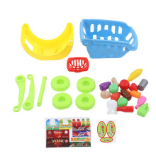 Cesta de Compras de Supermercado com Design Realista, Conjunto de Frutas e Legumes para Crianças - Brinquedo Educativo que Estimula a Criatividade,