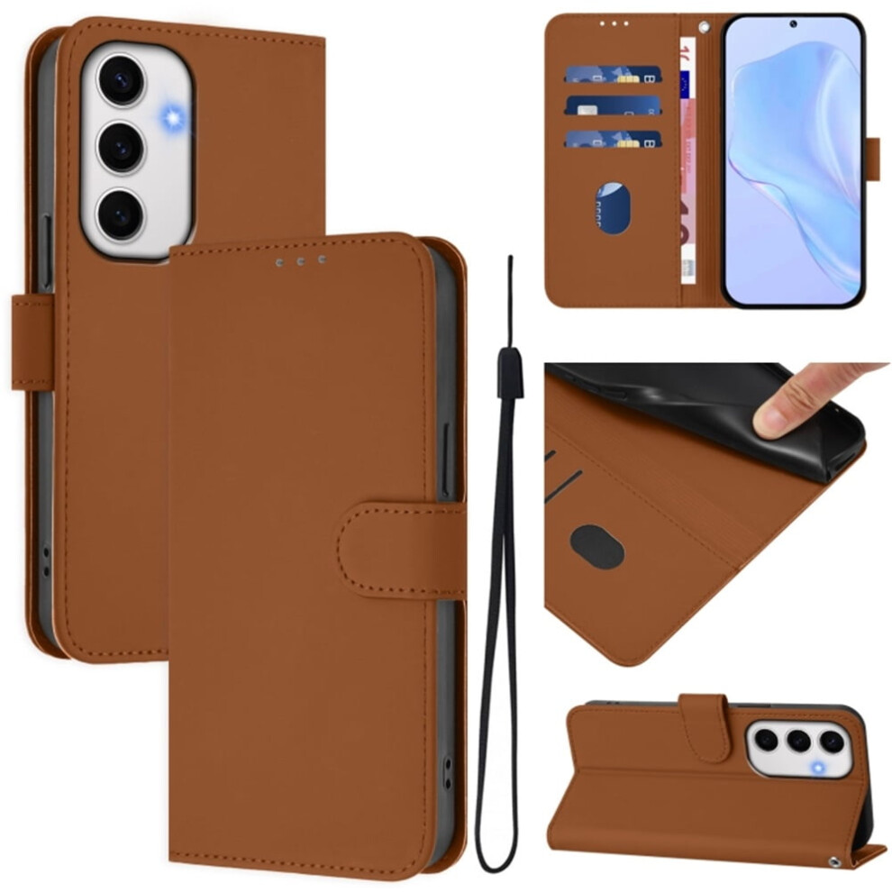 Wallet Case Compatible With Samsung Galaxy S24 Fe 5G Â Pu Leather Magnetic Flip Folio, 3-Card Slot & Wrist Strap, Brown 9165521692132