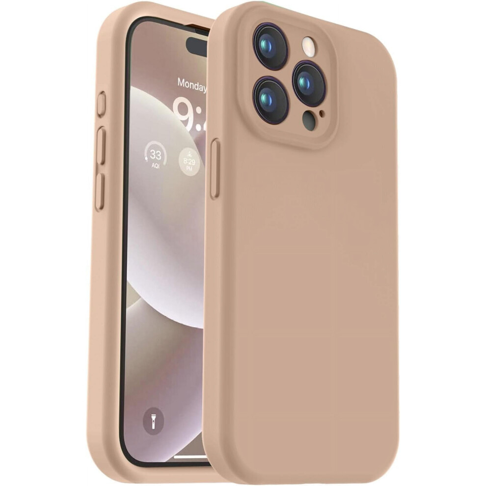 Compatible With Iphone 15 Pro Max Case Â Upgraded Premium Silicone, Camera Protection, Soft Microfiber Lining, Shockproof, 6.7", Light Brown 9165521692491