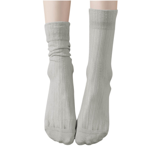 Warm Socks for Women Solid Color Ice Silk Pile Gray One Size
