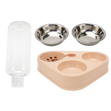 3In1Pet Feeding System With Automatic Water Dispenser Detachable Stainless Steel Bowls Stable Base Construction No Spill Solution Easy Cleaning