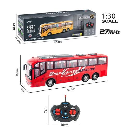 1: Προσομοίωση φώτων 30Scale27MHZ Σχολικό λεωφορείο Rc Bus Ηλεκτρικό τηλεχειριστήριο με