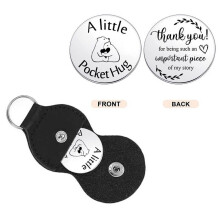Jeton câlin de poche avec pochette, petit cadeau souvenir inspirant pour un ami ou une amoureuse