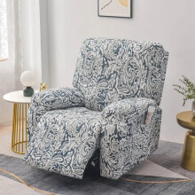 Virágmintás relaxfotel huzat zsebekkel, egyszemélyes relaxfotel huzat, 4 darabos relaxfotel huzat rugalmas aljjal