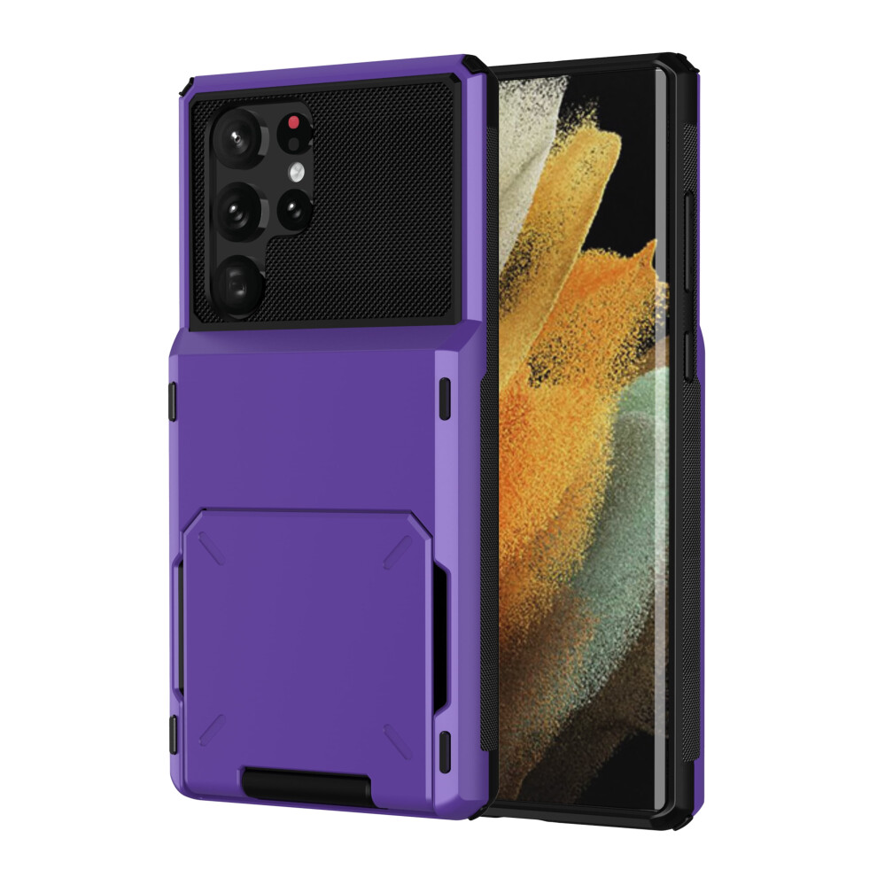 Compatible With Samsung Galaxy S24 Case Â Shockproof Dual-Layer Rugged Cover With Hidden Wallet, Id Slot & Scratch-Resistant Armor (Purple) Purple 9165521694891
