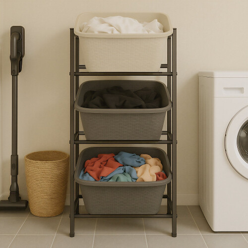 Black Steel Beverage Crate Rack for 3 Crates 1