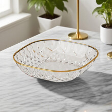 Bol en cristal clair, plat transparent de 15 cm de haut pour fruits secs, bonbons, salade, vaisselle réutilisable pour la maison
